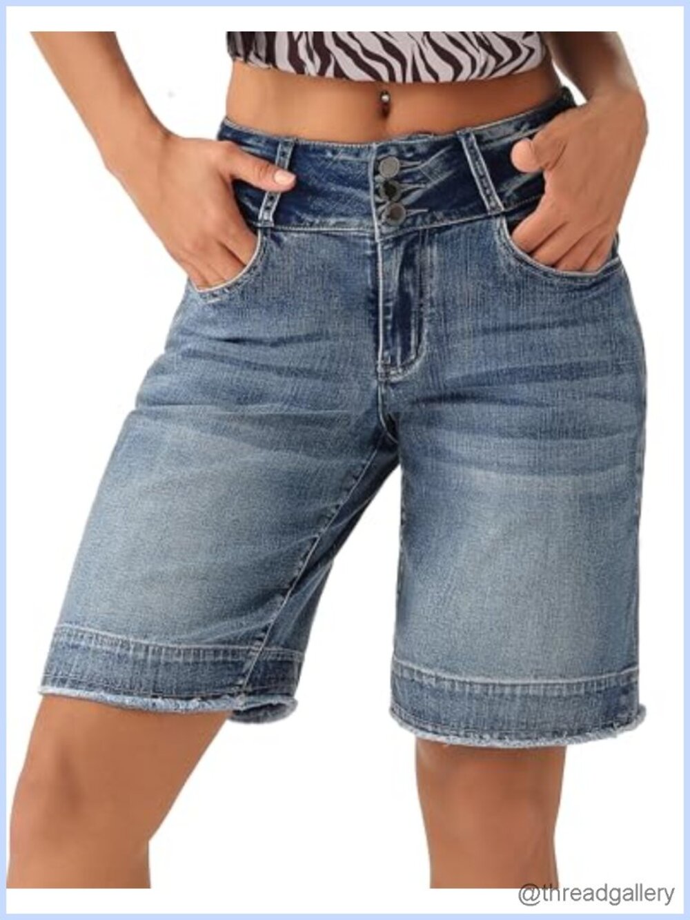 High Waisted Wide Leg Frayed Hem Denim Jean Shorts
